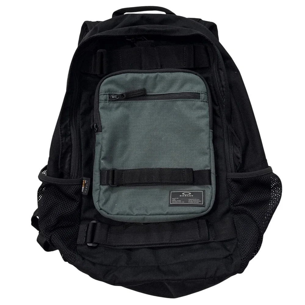 Oakley Cordura Fabric Backpack Black Charcoal Grey Tactical Outdoor Bag